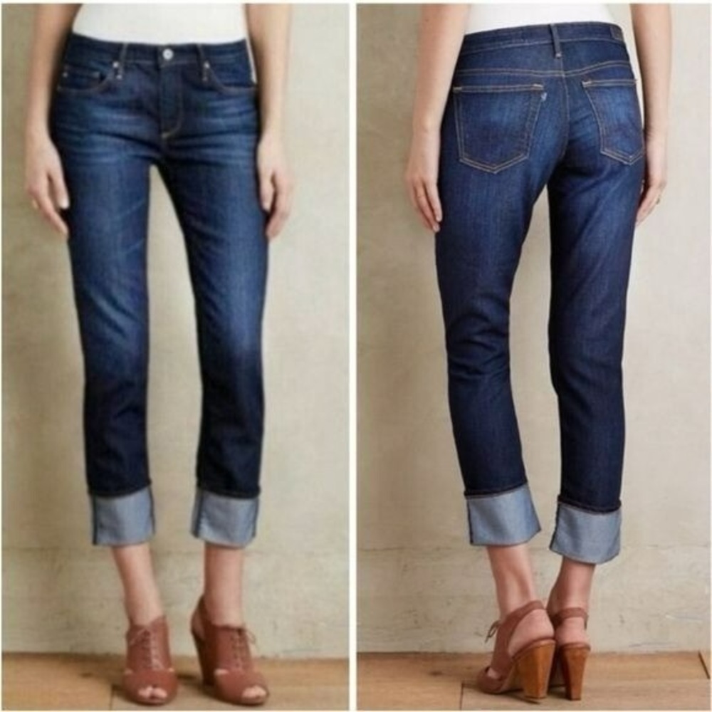 AG Adriano Goldschmied “The Stevie” Slim Straight Crop Jeans – Size 32R